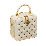 White Leather High-end Designer Bucket Bag