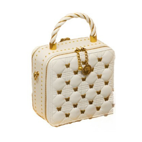 White Leather High-end Designer Bucket Bag