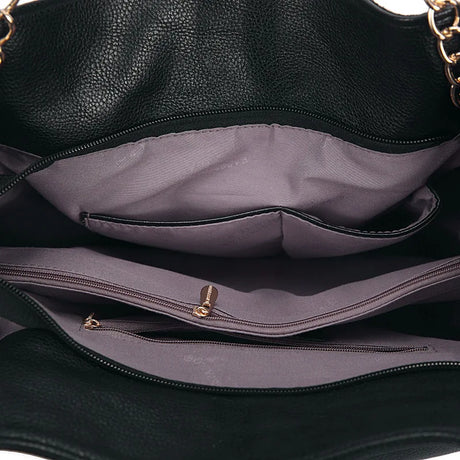 Leather Shiny Serpentine Pattern Handbag