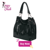 Leather Shiny Serpentine Pattern Handbag