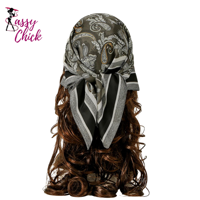 Leopard 90*90cm Printed Square Luxury Designers Scarf Sassy Chick Logo