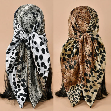 Collection of Leopard 90*90cm Printed Square Luxury Designers Scarf