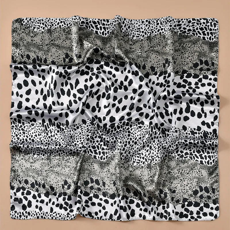 Black Leopard 90*90cm Printed Square Luxury Designers Scarf