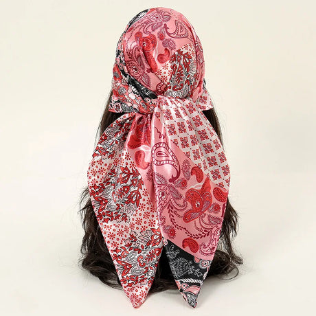Pink Leopard 90*90cm Printed Square Luxury Designers Scarf
