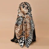 Brown Leopard 90*90cm Printed Square Luxury Designers Scarf