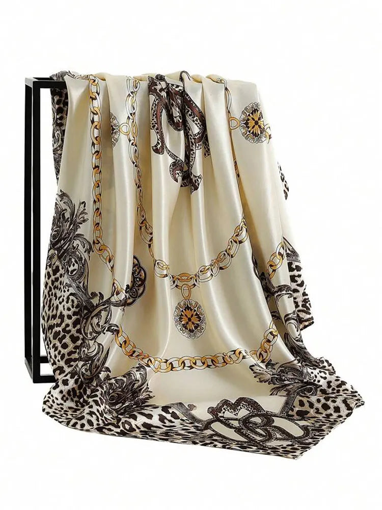 Leopard 90cm Women Scarf Sunscreen Foulard Shawl