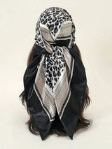 Black Leopard 90cm Women Scarf Sunscreen Foulard Shawl