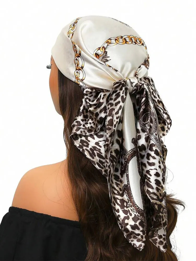 Leopard 90cm Women Scarf Sunscreen Foulard Shawl