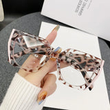 Leopard Anti Blue Ray Retro Myopia Eyeglasses