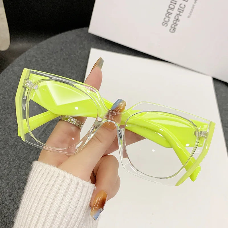 Leopard Anti Blue Ray Retro Myopia Eyeglasses
