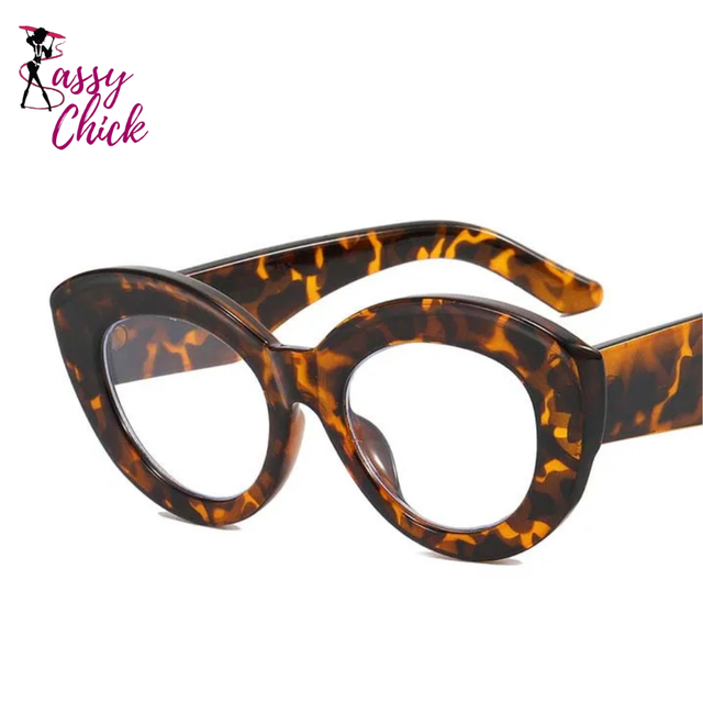 Leopard Big Frame Prescription Eyeglass Sassy Chick Logo