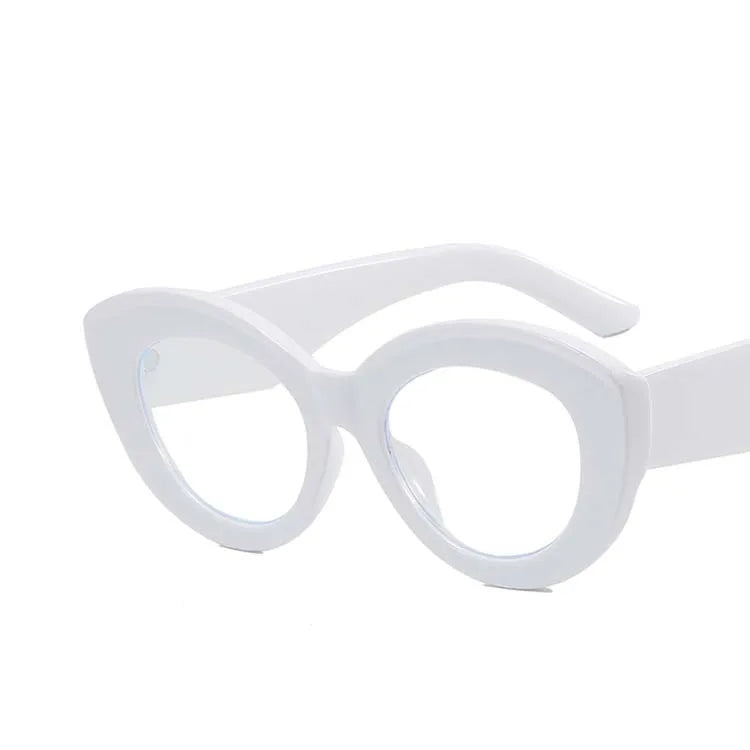 White Leopard Big Frame Prescription Eyeglass