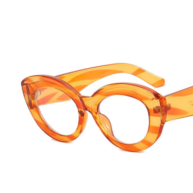 Orange Leopard Big Frame Prescription Eyeglass