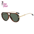 Leopard Large Frame Pilot Punk Sunglasses Sassy Chick Logo