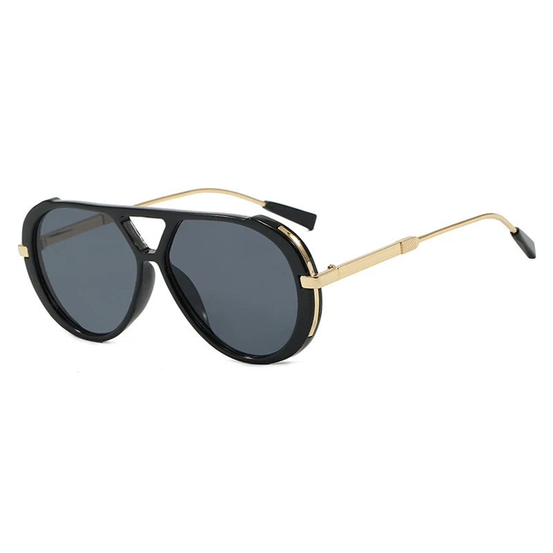 Leopard Large Frame Pilot Punk Sunglasses