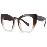 Black Leopard Oversized Cat Eye Anti Blue Light Eyeglasses