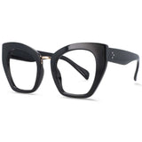 Black Leopard Oversized Cat Eye Anti Blue Light Eyeglasses