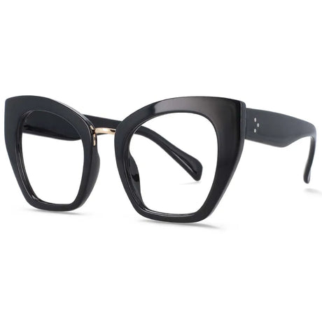 Black Leopard Oversized Cat Eye Anti Blue Light Eyeglasses