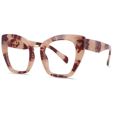 Pink Leopard Oversized Cat Eye Anti Blue Light Eyeglasses