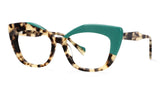 Leopard Oversized Women Eyewear cyan