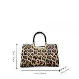 Size of Leopard Print Multiple Compartments Retro Shoulder Bag