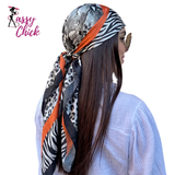 Leopard Print Silk Bandana Scarf Sassy Chick Logo