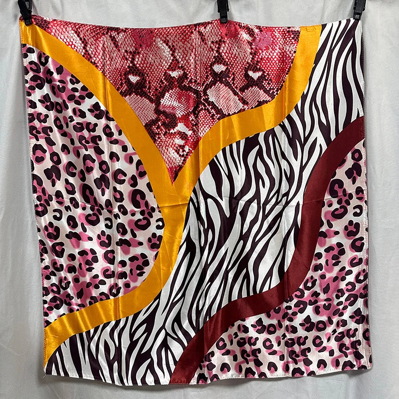 Leopard Print Silk Bandana Scarf