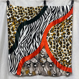 Leopard Print Silk Bandana Scarf