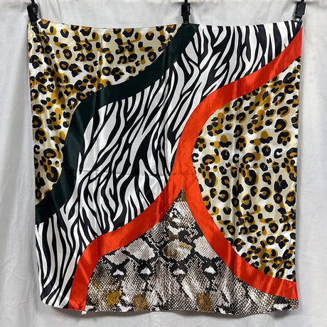 Leopard Print Silk Bandana Scarf