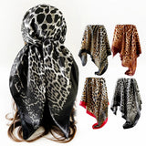 Collection of Leopard Print Silk Square Scarf