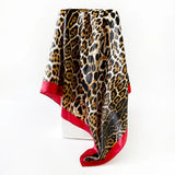 Leopard Print Silk Square Scarf
