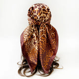 Leopard Print Silk Square Scarf