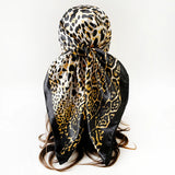 Leopard Print Silk Square Scarf