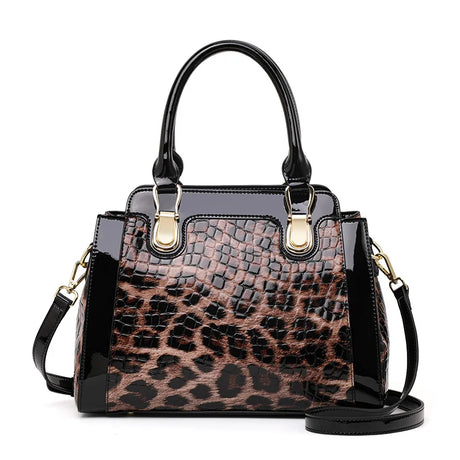 Leopard Stone Patterned Large Capacity Handbag