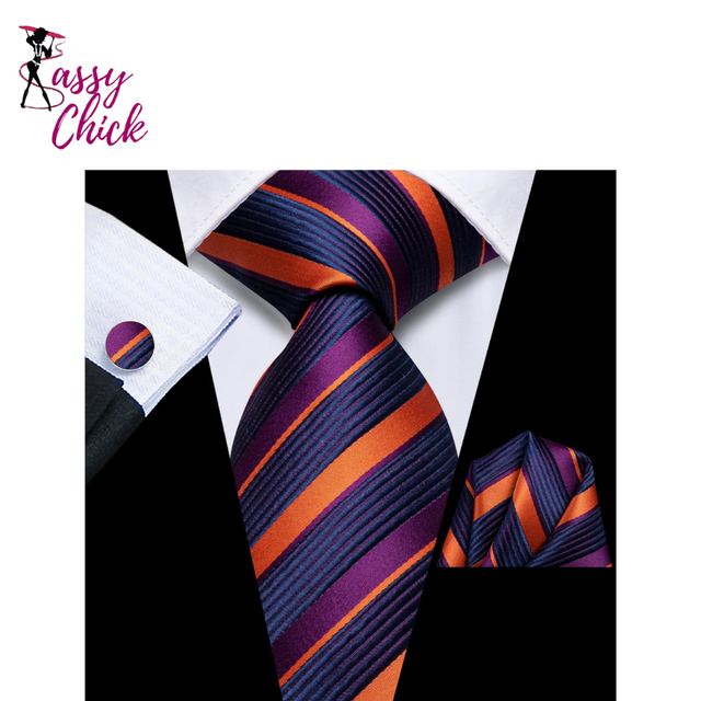 Light Color Striped Business Wedding Party Neckties Sassy Chick Logo