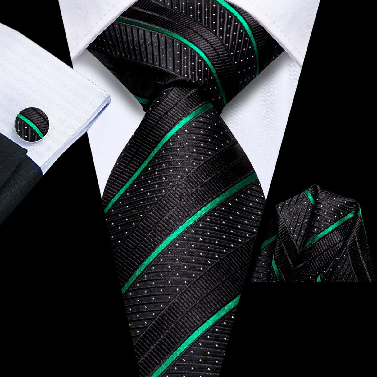 Black Green Tie