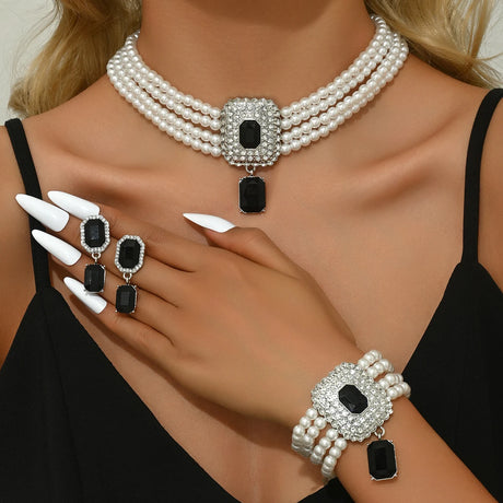 white black jewelry set