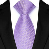 Purple Light Purple Color Stripes Floral Jacquard Woven Necktie