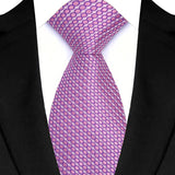 Light Purple Color Stripes Floral Jacquard Woven Necktie