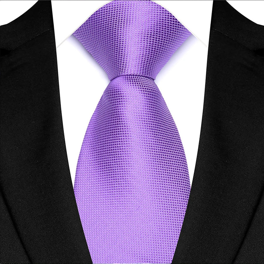 Light Purple Color Stripes Floral Jacquard Woven Necktie