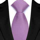Light Purple Color Stripes Floral Jacquard Woven Necktie