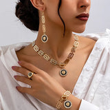 model using Lion Head Pendant Jewelry Set for Women