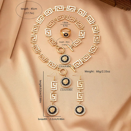 Size of Lion Head Pendant Jewelry Set for Women