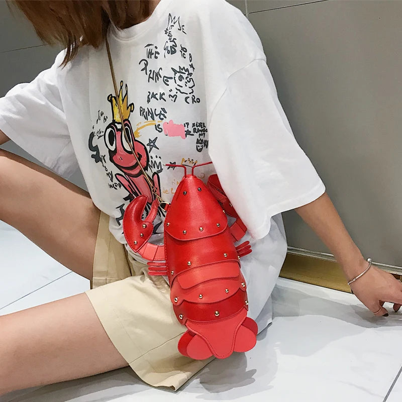 Model using Lobster Style Chain Purses Mini Bag
