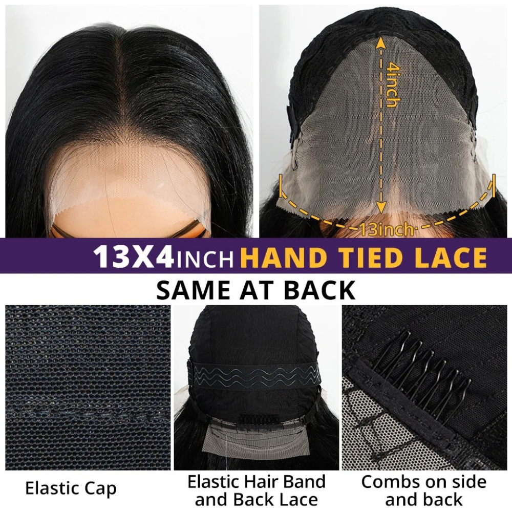 Size of Long Body Wave 13x4 Lace Frontal Wig Synthetic