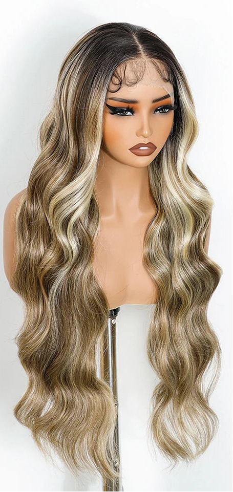 Long Body Wave 13x4 Synthetic Lace Frontal Wigs