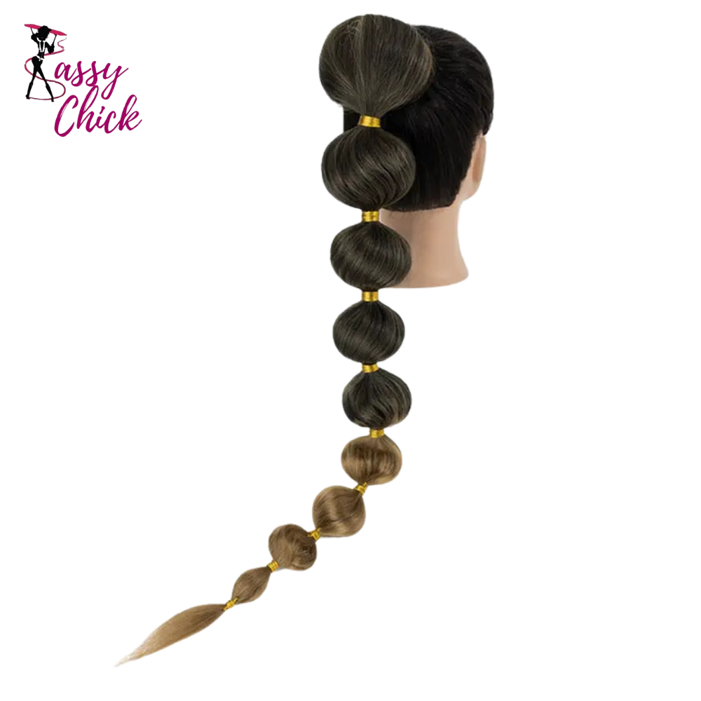 Long Bubble Braid Ponytail Sassy Chick Logo