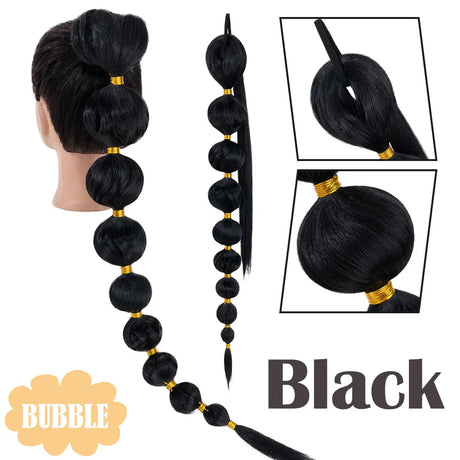 Black bubble braid ponytail