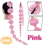 pink bubble braid ponytail