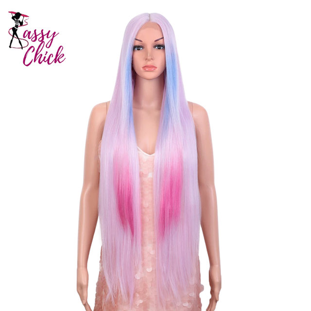 Long Cosplay Lace Wigs 38 Inch Synthetic Lace Front Wigs Sassy Chick Logo